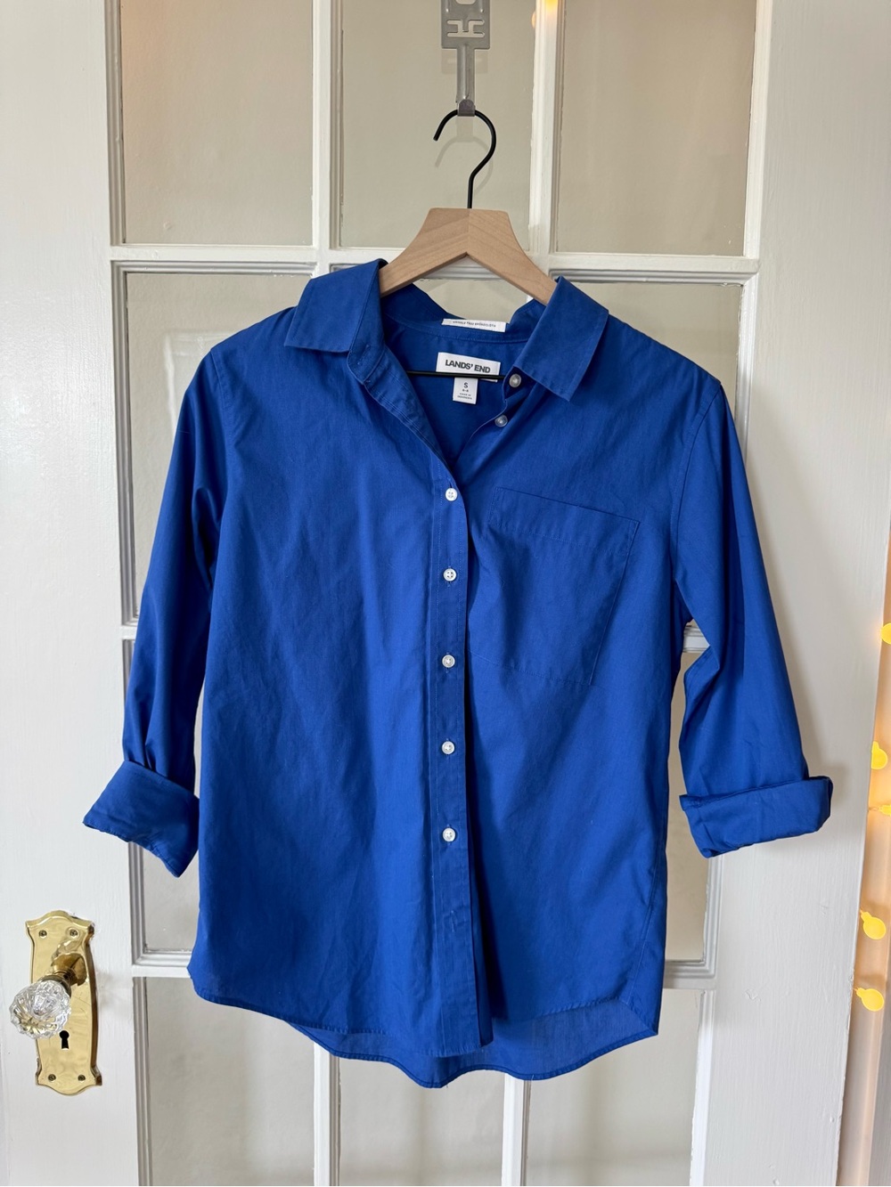 Lands' End Bright Blue Collared Button-Down Shirt